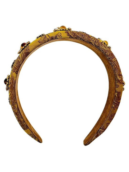 Jeweled Baroque Headband Gold New main image 4